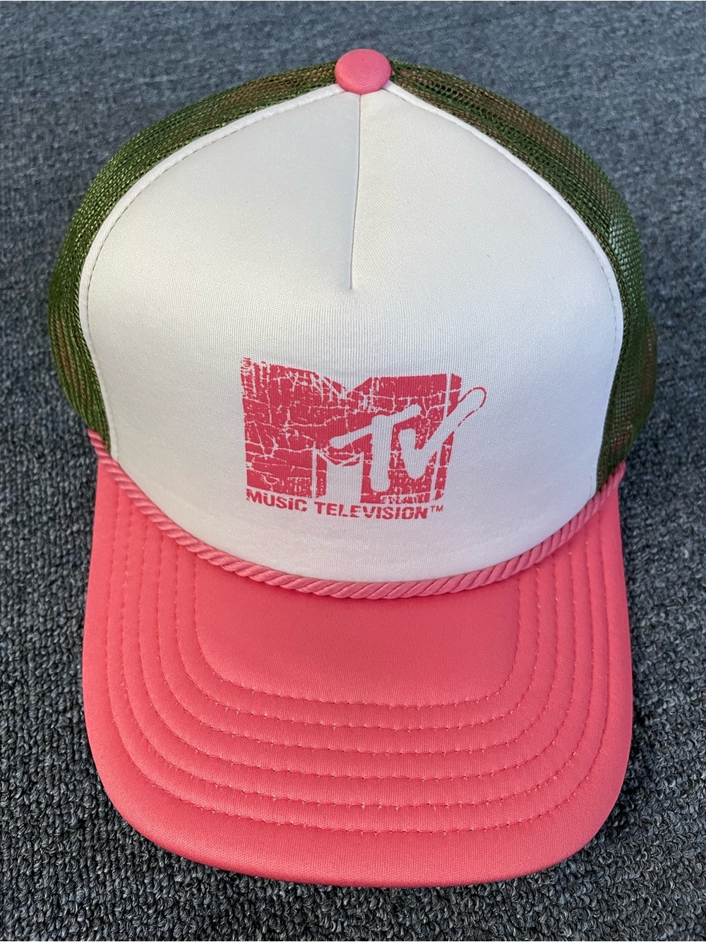 MTV Pink, White & Olive Trucker Hat